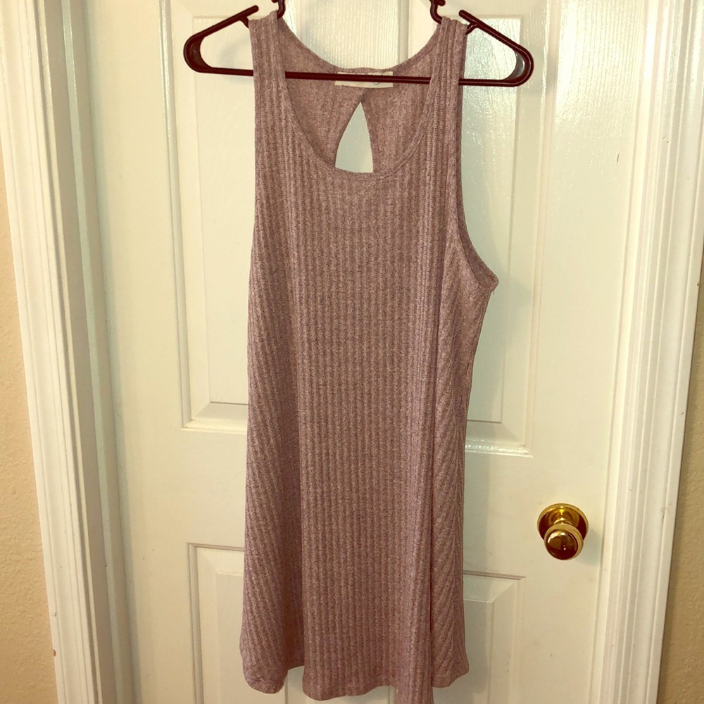 Pink ribbed dress